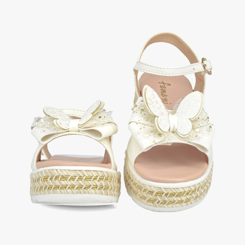 Sandalias para niña en color talco