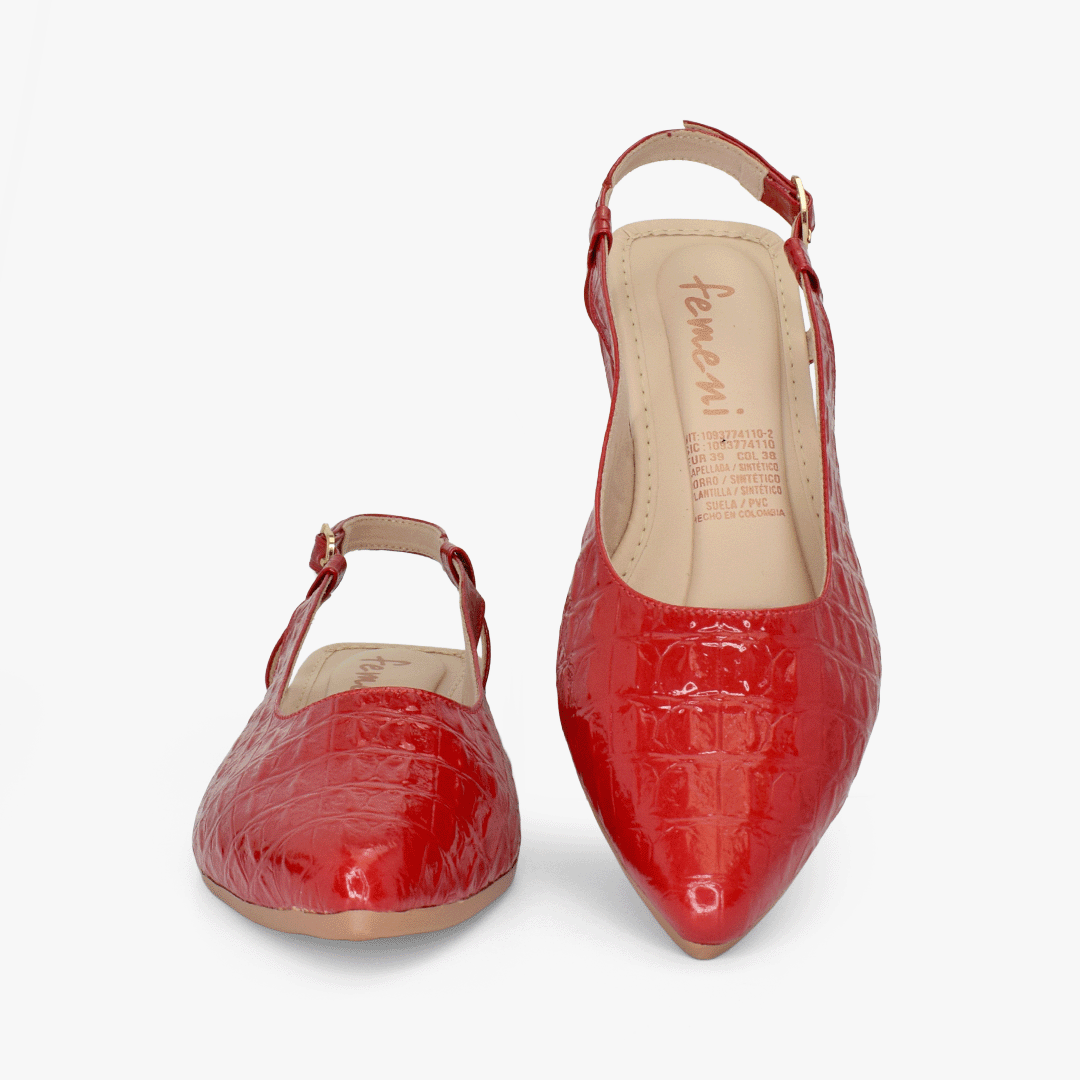 Baletas para mujer en color rojo