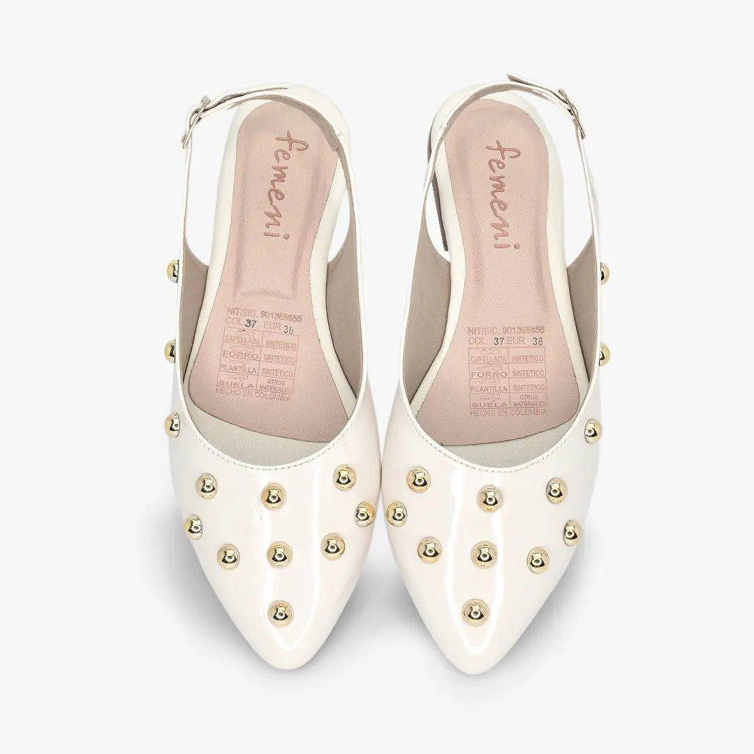 Zuecos para mujer en color talco