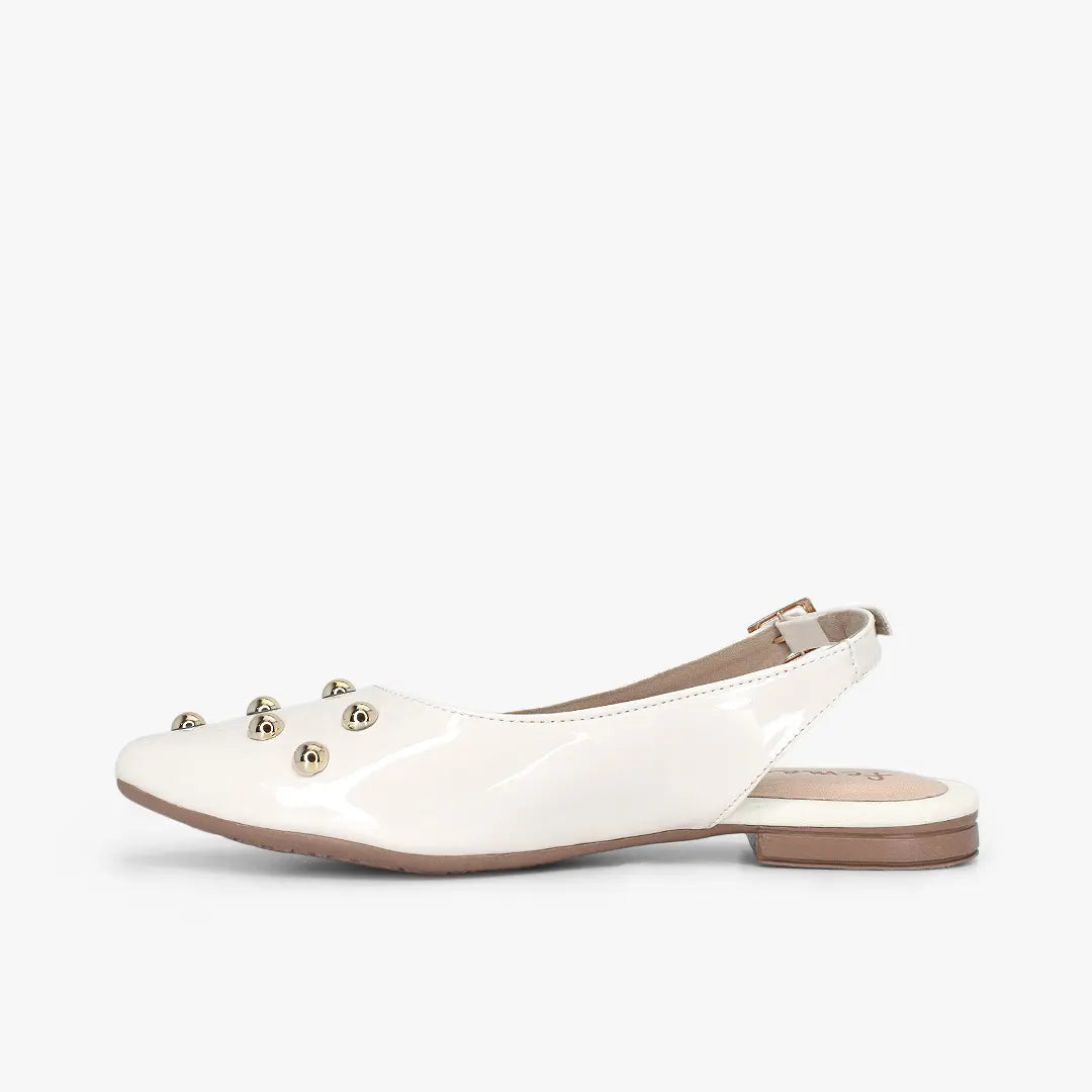 Zuecos para mujer en color talco