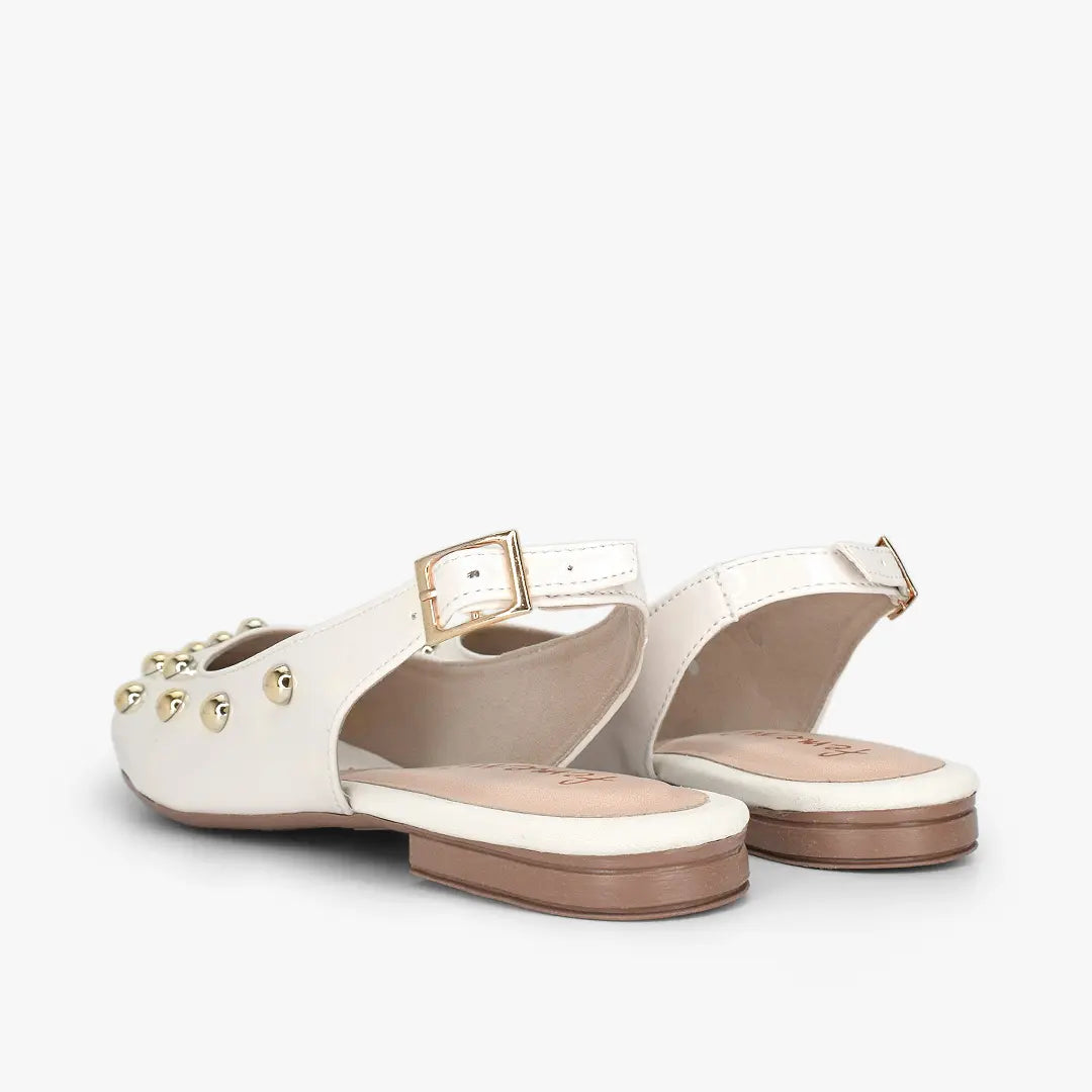 Zuecos para mujer en color talco