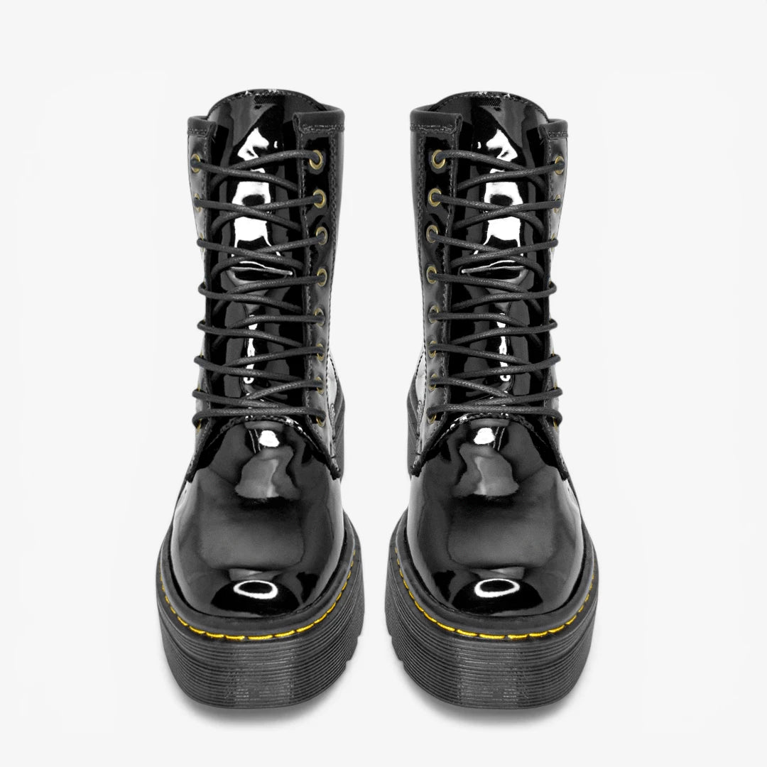 Botines para mujer en color negro charol