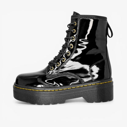 Botines para mujer en color negro charol