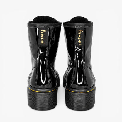 Botines para mujer en color negro charol