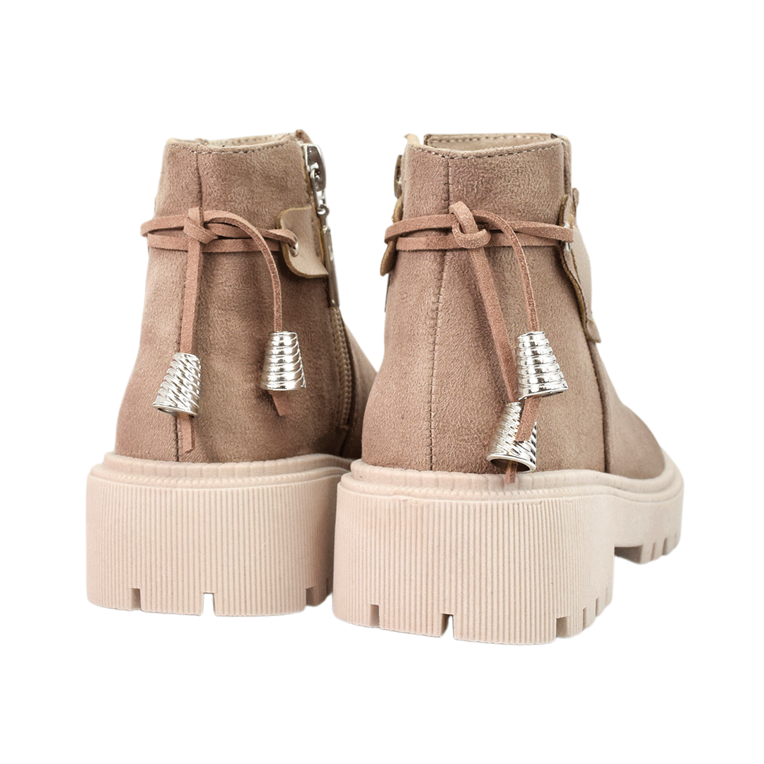 Botines para niña en color arena