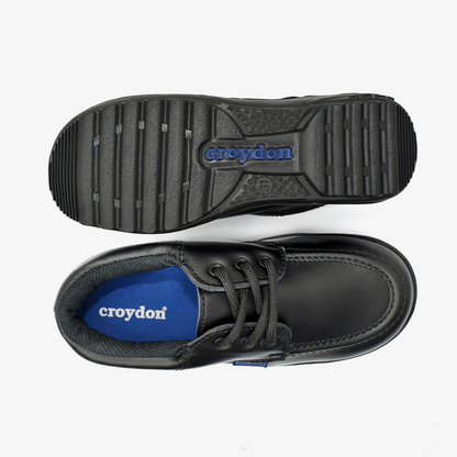Zapato Croydon colegial unisex en color negro