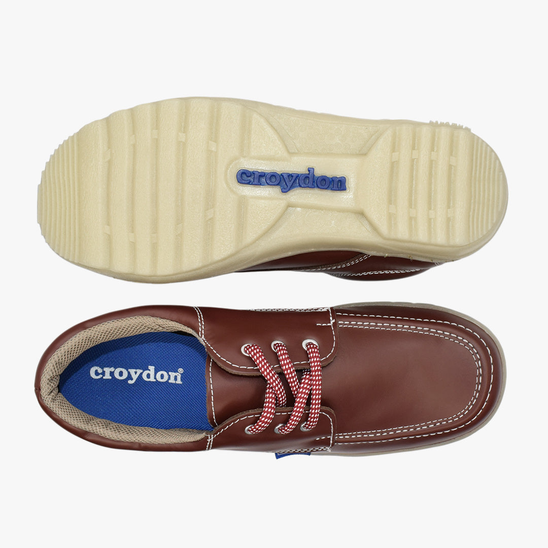 Zapato Croydon colegial unisex en color rojo