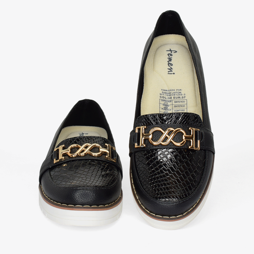 Mocasines para mujer en color negro