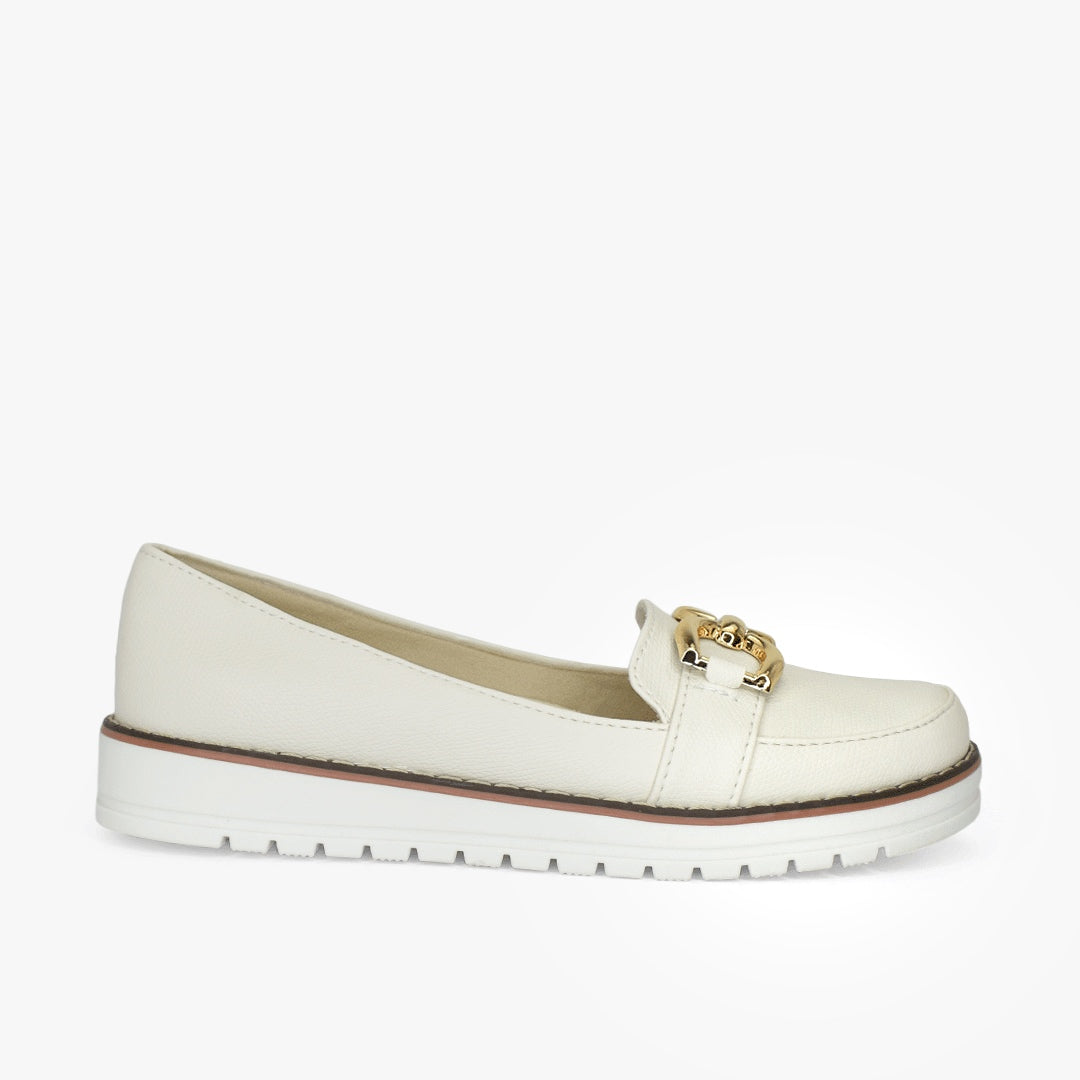 Mocasines para mujer en color talco