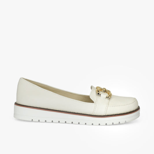 Mocasines para mujer en color talco