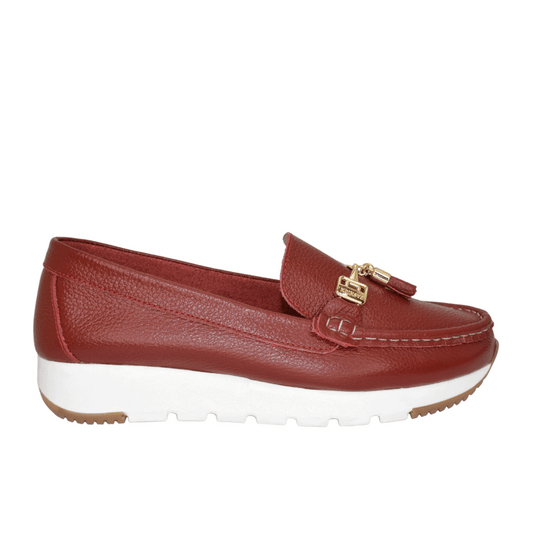 Mocasines para mujer en color rojo
