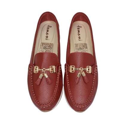 Mocasines para mujer en color rojo