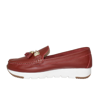 Mocasines para mujer en color rojo