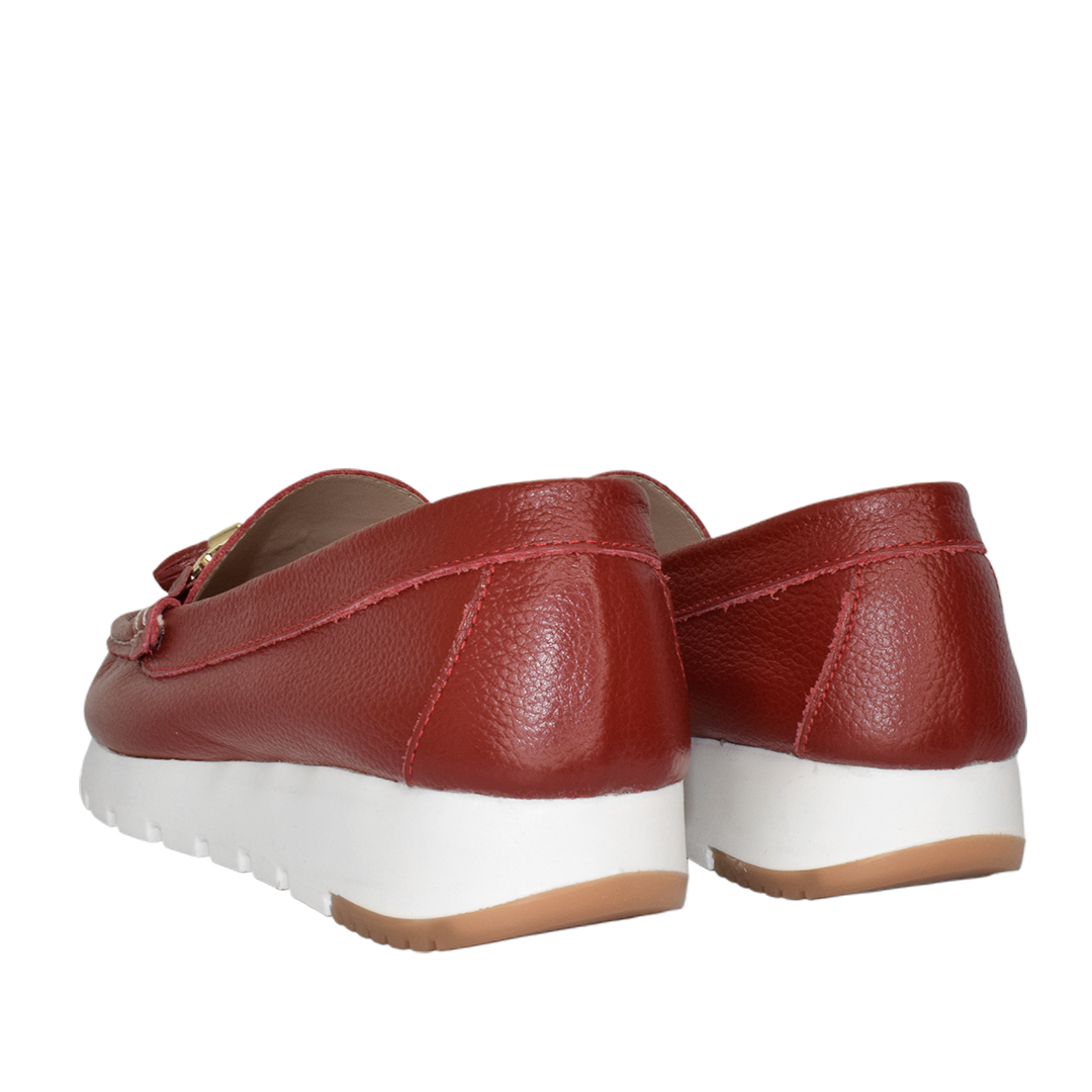 Mocasines para mujer en color rojo