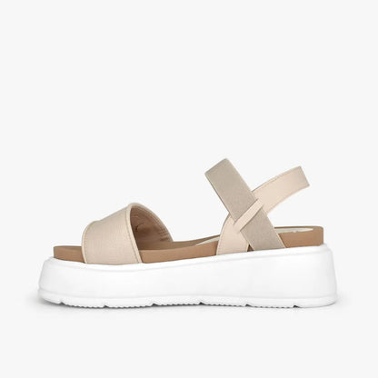 Sandalias con plataforma para mujer en color almendra