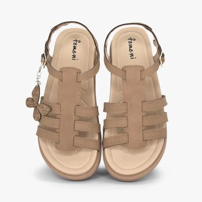 Sandalias con plataforma para mujer en color almendra