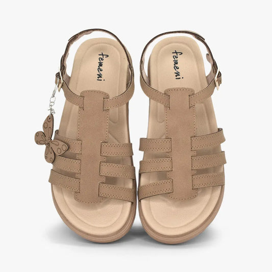 Sandalias con plataforma para mujer en color almendra