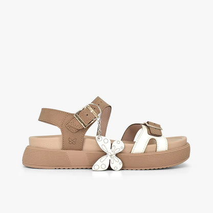 Sandalias con plataforma para mujer en color almendra