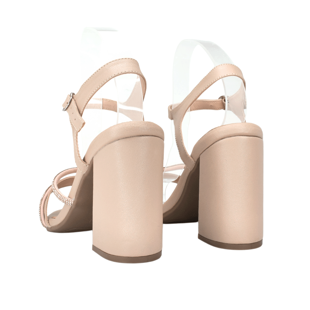 Sandalias con tacón para mujer en color arena
