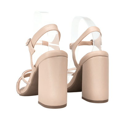 Sandalias con tacón para mujer en color arena
