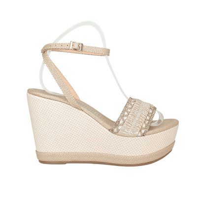 Sandalias con plataforma para mujer en color champagne
