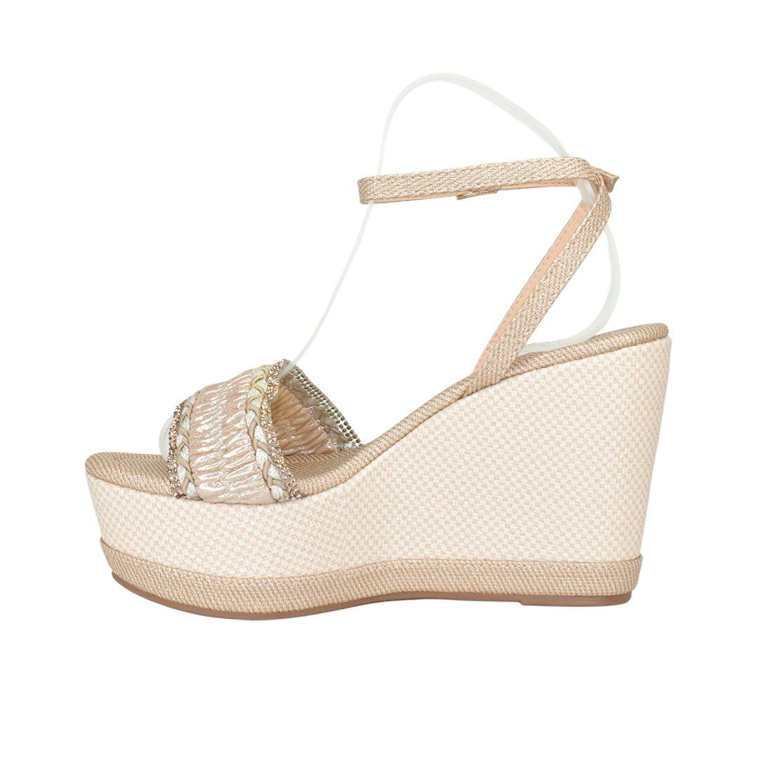 Sandalias con plataforma para mujer en color champagne