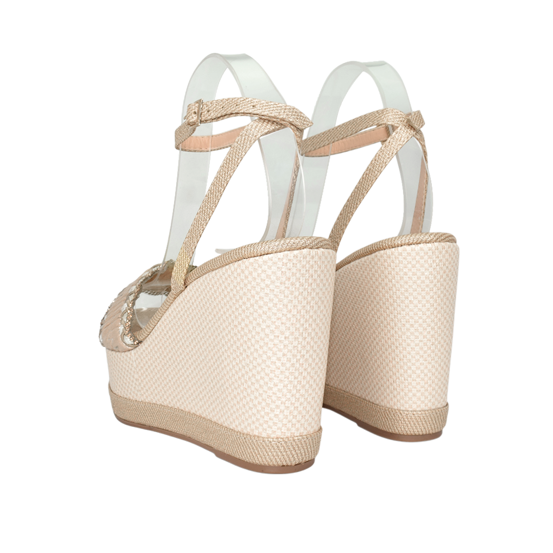 Sandalias con plataforma para mujer en color champagne