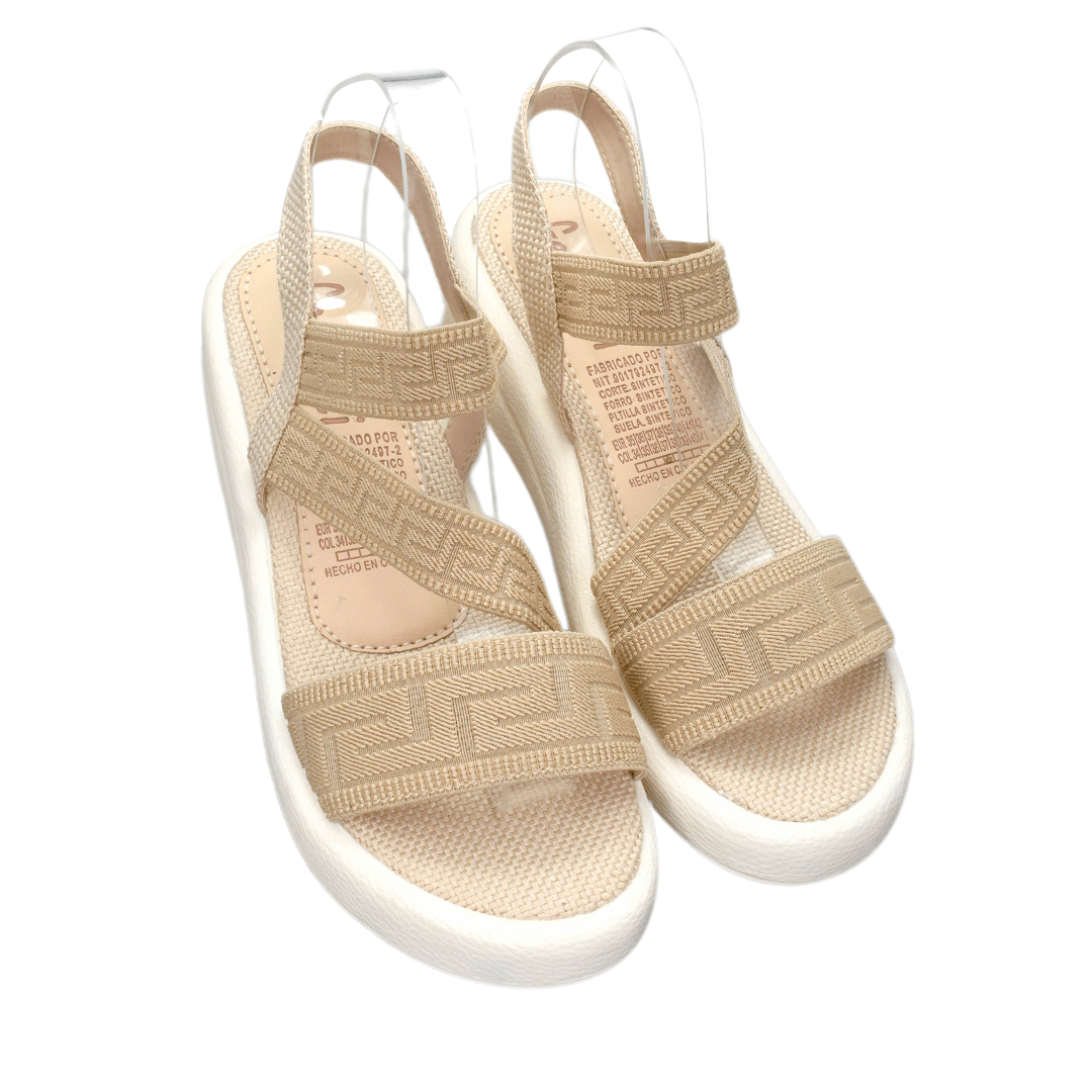 Sandalias con plataforma para mujer en color beige crema