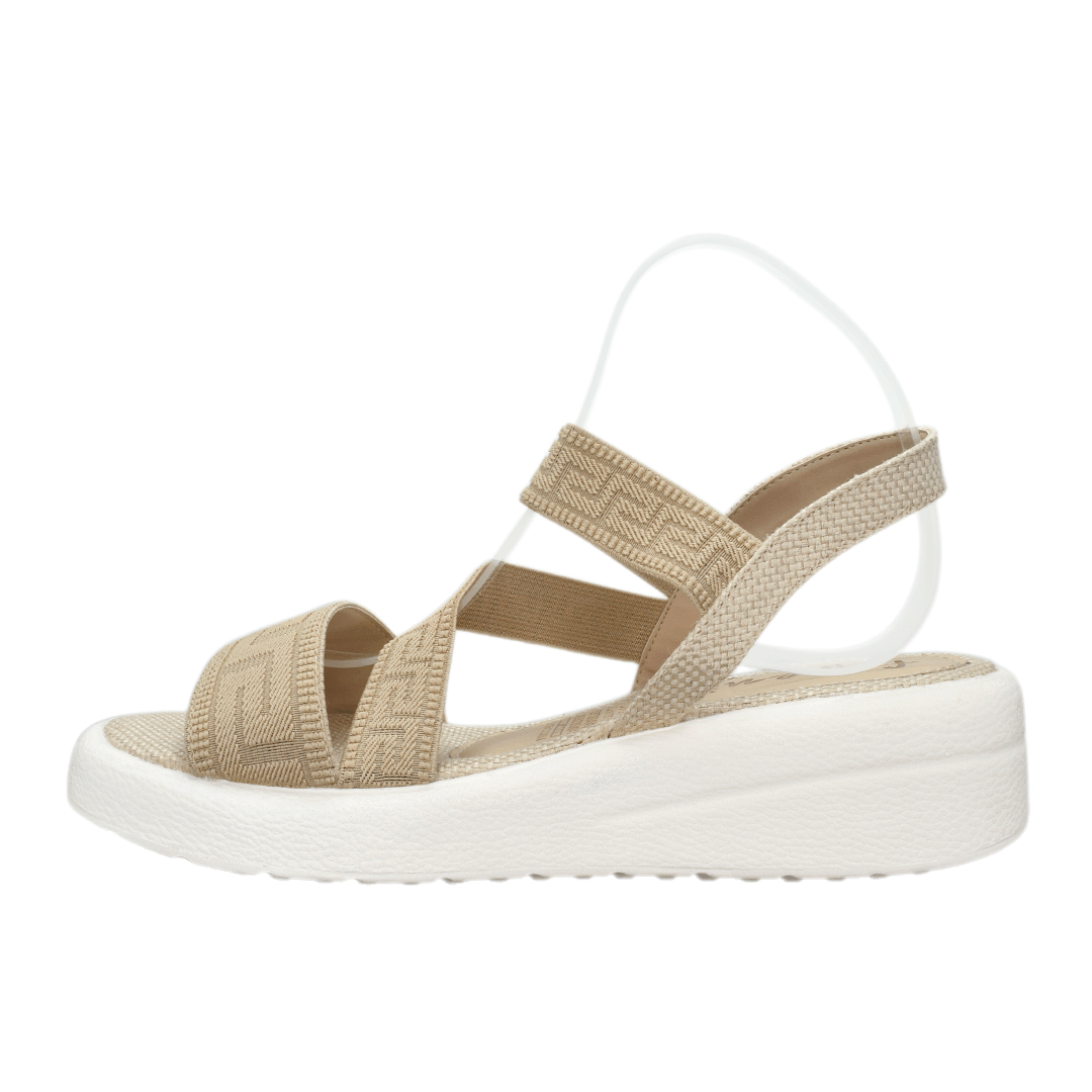 Sandalias con plataforma para mujer en color beige crema