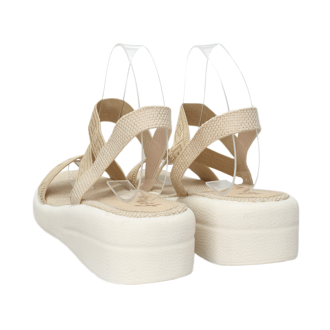 Sandalias con plataforma para mujer en color beige crema