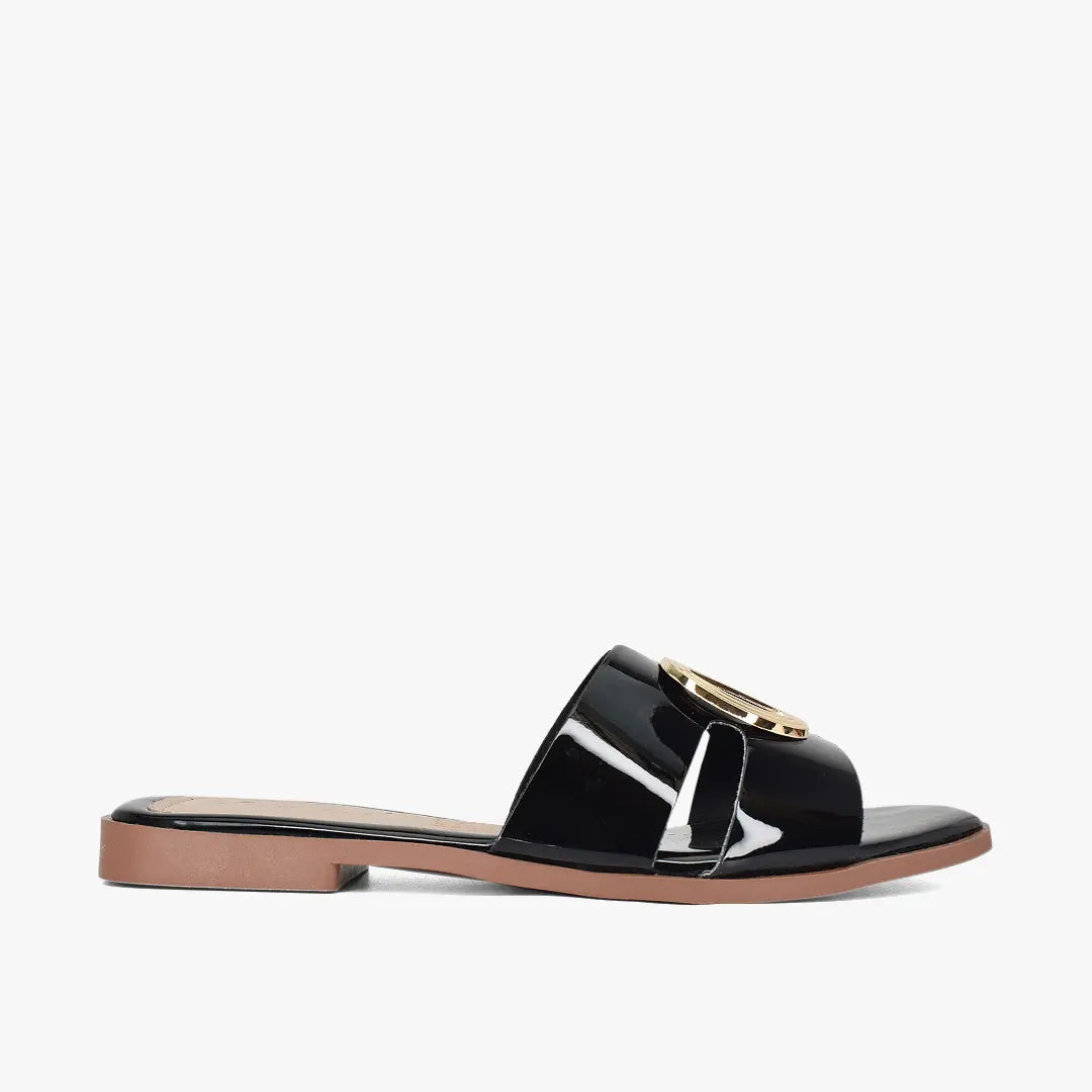 Sandalias planas para mujer en color negro
