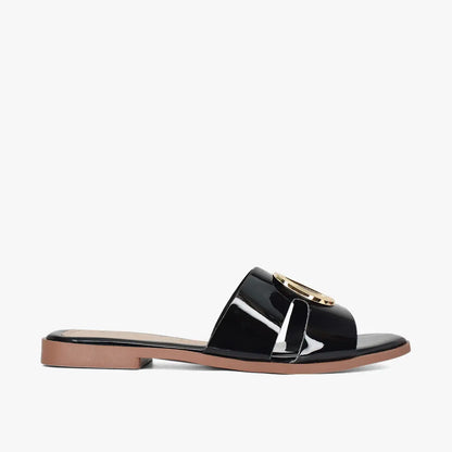 Sandalias planas para mujer en color negro
