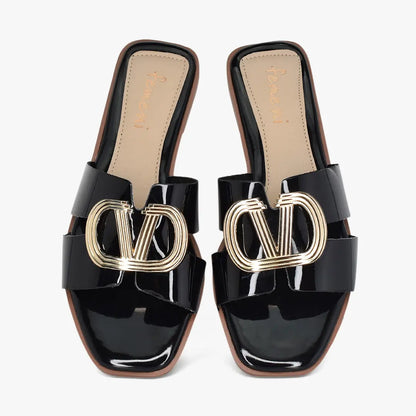 Sandalias planas para mujer en color negro