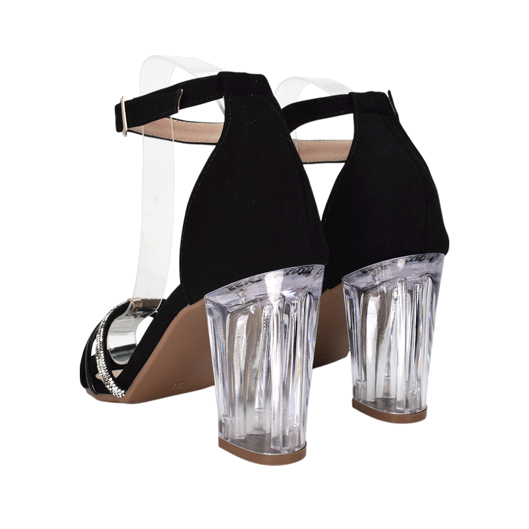 Sandalias con tacón para mujer en color negro
