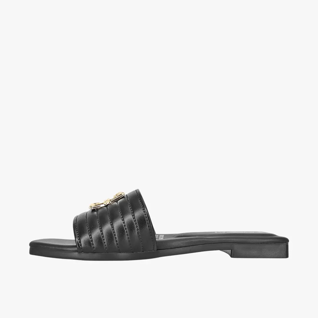 Sandalias planas para mujer en color negro
