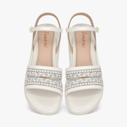 Sandalias con plataforma para mujer en color talco