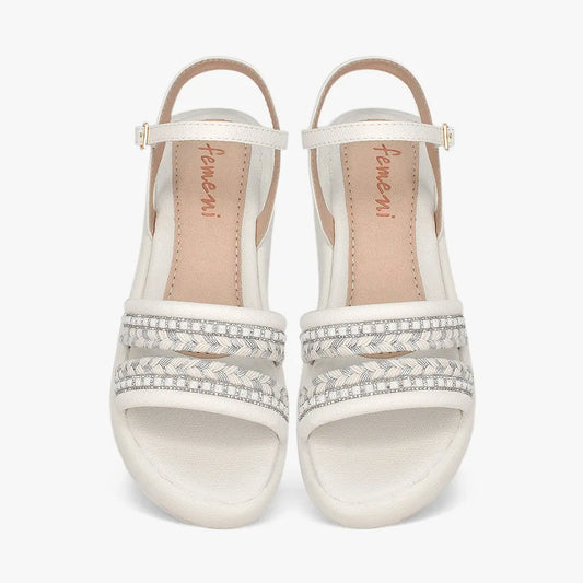 Sandalias con plataforma para mujer en color talco
