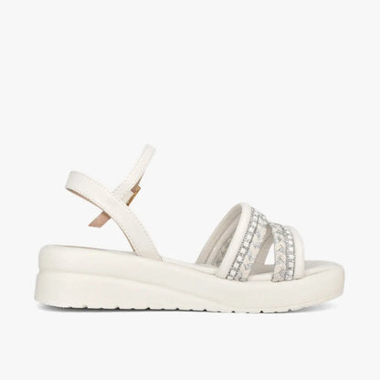 Sandalias con plataforma para mujer en color talco
