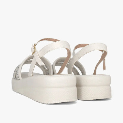 Sandalias con plataforma para mujer en color talco
