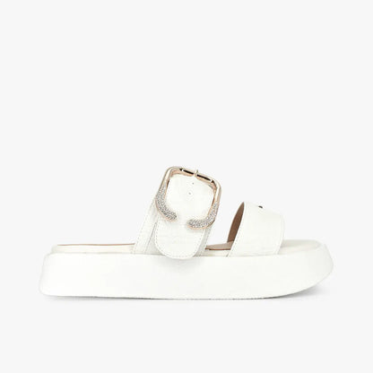 Sandalias con plataforma para mujer en color talco