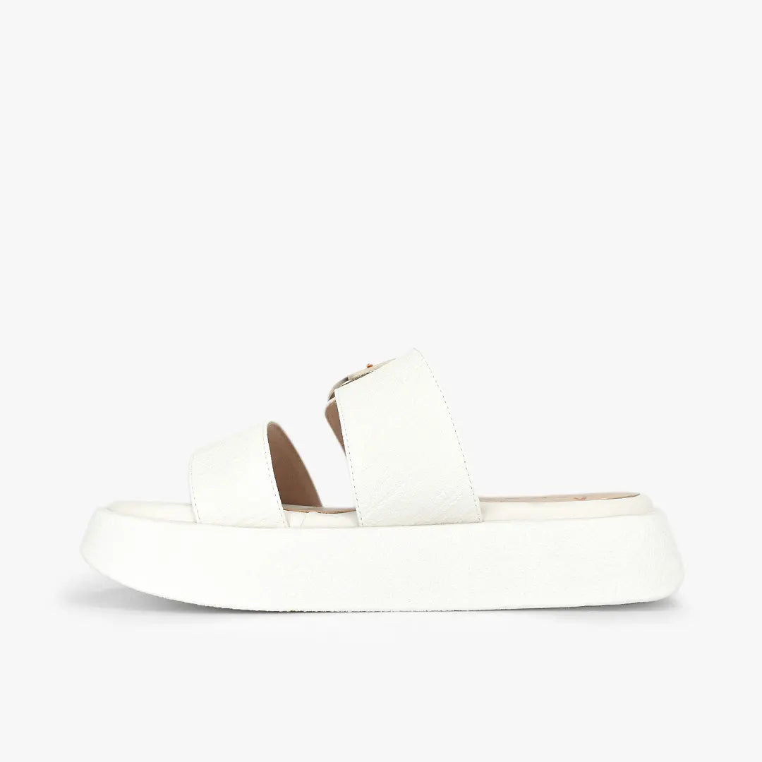 Sandalias con plataforma para mujer en color talco