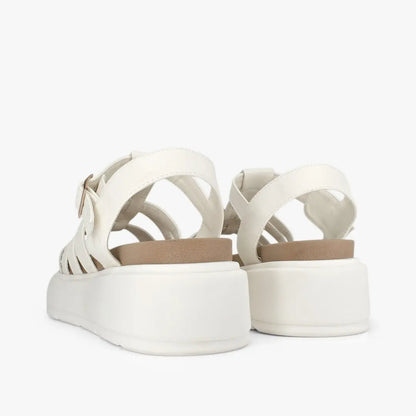 Sandalias con plataforma para mujer en color talco