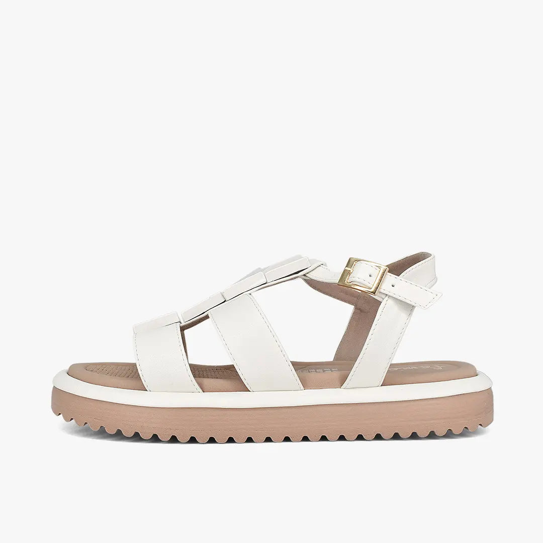 Sandalias para mujer en color talco
