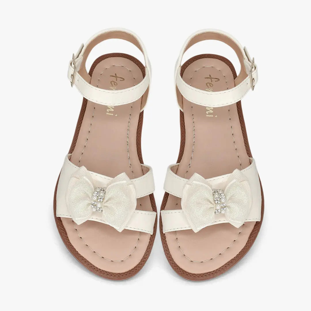 Sandalias para niña en color talco