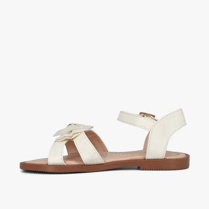Sandalias para niña en color talco