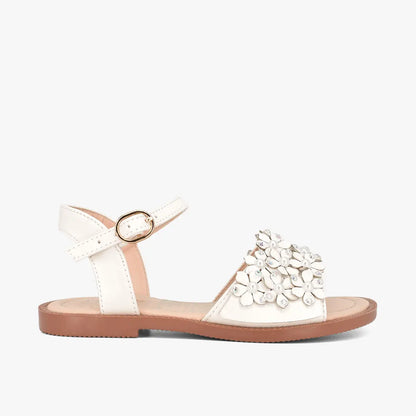 Sandalias para niña en color talco