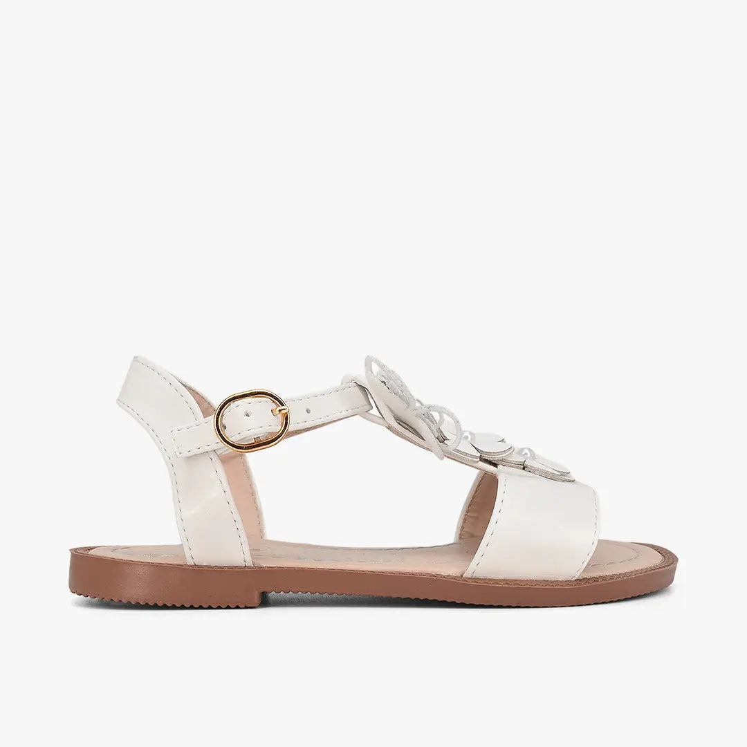 Sandalias para niña en color talco