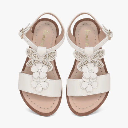 Sandalias para niña en color talco