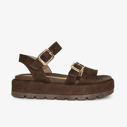 Sandalias con plataforma para mujer en color chocolate