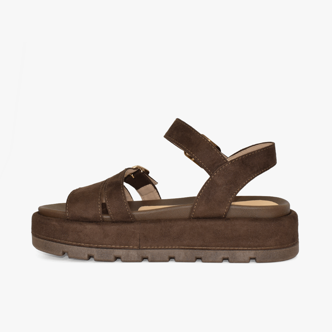 Sandalias con plataforma para mujer en color chocolate